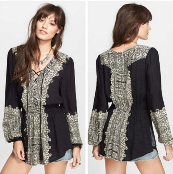 Free People Tops - Free People Wildest Moments Boho Tunic Blouse